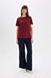 Regular Fit Bisiklet Yaka Basic Düz Casual Premium Kısa Kollu Tişört