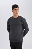 DeFacto Regular Fit Bisiklet Yaka Jakarlı Sweatshirt D5394AX24AUAR84