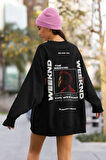 The Weeknd Şarkıcı Baskılı Unisex Oversize Rapper Sweatshirt