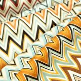 SoftMicro Missoni Zikzak Desenli 180x300 cm Koltuk Örtüsü Şalı, Kanepe Örtüsü, Tv Battaniyesi Çok Renkli