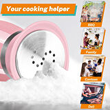 2 li Tuzluk ve Biberlik Seti Paslanmaz Çelik ve Cam Baharat Dağıtıcı Doldurulabilir 10,2 CM 120 ml PEMBE