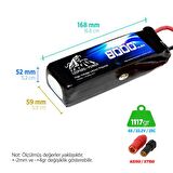 Leopard Power 8000 mAh 22.2V 6S 25C UAV & Multirotor Lityum Polimer Lipo Batarya Pil XT150 Plug