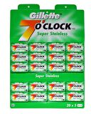 Gillette 7 O 'clock 100'lü Tek Bıçaklı Tüm Cilt Tipleri İçin Bıçak Yedeği