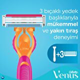 Gillette Venus Simply Venüs 3'lü 3 Bıçaklı Tüm Cilt Tipleri İçin Manuel Tıraş Makinesi ve Yedeği