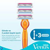 Gillette Venus Simply Venüs 3'lü 3 Bıçaklı Tüm Cilt Tipleri İçin Manuel Tıraş Makinesi ve Yedeği