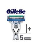 Gillette Mach 3 Turbo 5'li 3 Bıçaklı Tüm Cilt Tipleri İçin Manuel Tıraş Makinesi ve Yedeği
