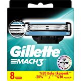 Gillette Mach 3 8'li 3 Bıçaklı Tüm Cilt Tipleri İçin Bıçak Yedeği