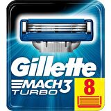 Gillette Mach 3 Turbo 8'li 3 Bıçaklı Tüm Cilt Tipleri İçin Bıçak Yedeği