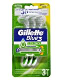 Gillette Blue 3 Sensitive 3'lü 3 Bıçaklı Tüm Cilt Tipleri İçin Kullan At Tıraş Bıçağı