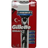 Gillette Mach 3 5'li 3 Bıçaklı Tüm Cilt Tipleri İçin Manuel Tıraş Makinesi ve Yedeği