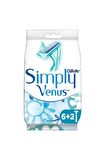 Gilette Simply Venüs 8'li Çift Bıçaklı Tüm Cilt Tipleri İçin Kullan At Tıraş Bıçağı