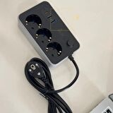 Blic Termal Akım Korumalı 3'lü Priz ve USB Şarj İstasyonu 2 USB, 1 Type-C Ofis Ev Anahtarlı