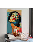 Pop Art Tarzda Güzel Kadın Duvar Örtüsü-7709