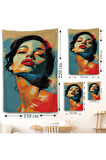 Pop Art Tarzda Güzel Kadın Duvar Örtüsü-7709