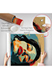 Pop Art Tarzda Güzel Kadın Duvar Örtüsü-7709