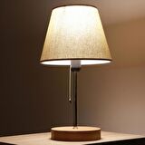 North Home Konik Kumaş Başlıklı Abajur Yatak Odası Gece Lambası Salon Aydınlatma 
