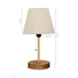 North Home Konik Kumaş Başlıklı Abajur Yatak Odası Gece Lambası Salon Aydınlatma 