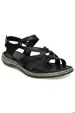 Mammamia D24ys-1005 Kadın Deri Comfort Sandalet Siyah