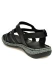 Mammamia D24ys-1005 Kadın Deri Comfort Sandalet Siyah