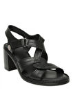 Mammamia D25Ys-2505 Günlük Topuklu Siyah Kadın Sandalet
