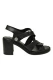 Mammamia D25Ys-2505 Günlük Topuklu Siyah Kadın Sandalet