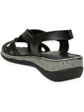 Mammamia D25ys-2865 Kadın Hakiki Deri Comfort Sandalet Siyah