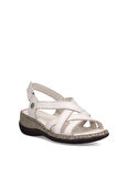 Mammamia D25ys-2865 Kadın Hakiki Deri Comfort Sandalet Bej