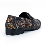 Mammamia D25ka-420 Kadın Hakiki Deri Kısa Topuklu Günlük Casual Ayakkabı Siyah Kroko