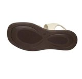 Mammamia D26ys-5290 Kadın Hakiki Deri Tokalı Düz Taban Comfort Günlük Sandalet Krem