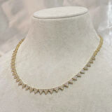 VIP Seri Zirkon Taşlı Üçgen Kolye Gold