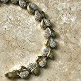 VIP Seri Kalpli Zirkon Bileklik Gold