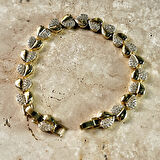 VIP Seri Kalpli Zirkon Bileklik Gold