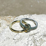 2'li Gold-Yeşil Yüzük