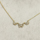 Butterfly Zirkon Kolye Gold