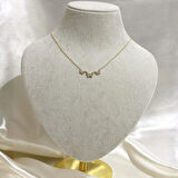 Butterfly Zirkon Kolye Gold