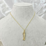 Renkli Taşlı Hareketli Balık Kolye Gold