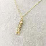 Renkli Taşlı Hareketli Balık Kolye Gold