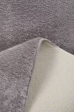 My Evilla Modern Dekoratif Halı Jel Kaymaz Taban Peluş Puffy Kalp Model Gri Paspas Takımı 70x100-70x60