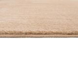 My Evilla Modern Dekoratif Halı Jel Kaymaz Taban Peluş Bej Saçaklı Oval Paspas Takımı 60x100