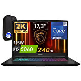 Msi Katana 17 Hx B14WFK-217TR Intel Core I9-14900HX 32GB 1tb SSD RTX5060 115W WIN11 Home 17.3" Qhd 240Hz + Elektropasaj Çanta