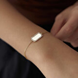 Taşlı Dikdörtgen Plaka Bileklik