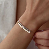 Taşlı ve Yuvarlak Pul Charmlı Bileklik