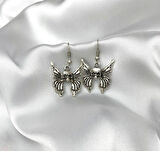 Gotik Kelebek Skull Küpe