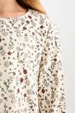 DeFacto Kız Çocuk Pijama Takımı Çiçekli Bisiklet Yaka Uzun Kollu Üst Uzun Alt D6052A824AUBG107