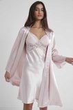 Pierre Cardin Sütyen Kaplı Sabahlık Gecelik Set 4050 Pudra