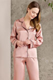 Pierre Cardin Saten Biyeli Pijama Takımı 1200 Brandy