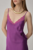 Pierre Cardin Vegan Ipek Saten Kadın Gecelik Sabahlık Takımı - Lx.25221 Violet