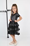 ÇocukYoluKids Tüllü Leather Kız Çocuk Abiye A1111111111004