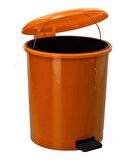 Safell Pedallı Çöp Kovası 40 Litre Turuncu - Çıkarılabilir İç Kovalı