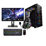LYSERG PB X-59RGB Kasa Ryzen 7 7800X3D 32 GB Ram 500 GB SSD Asus Dual RTX 4070 W11 + Full Set
